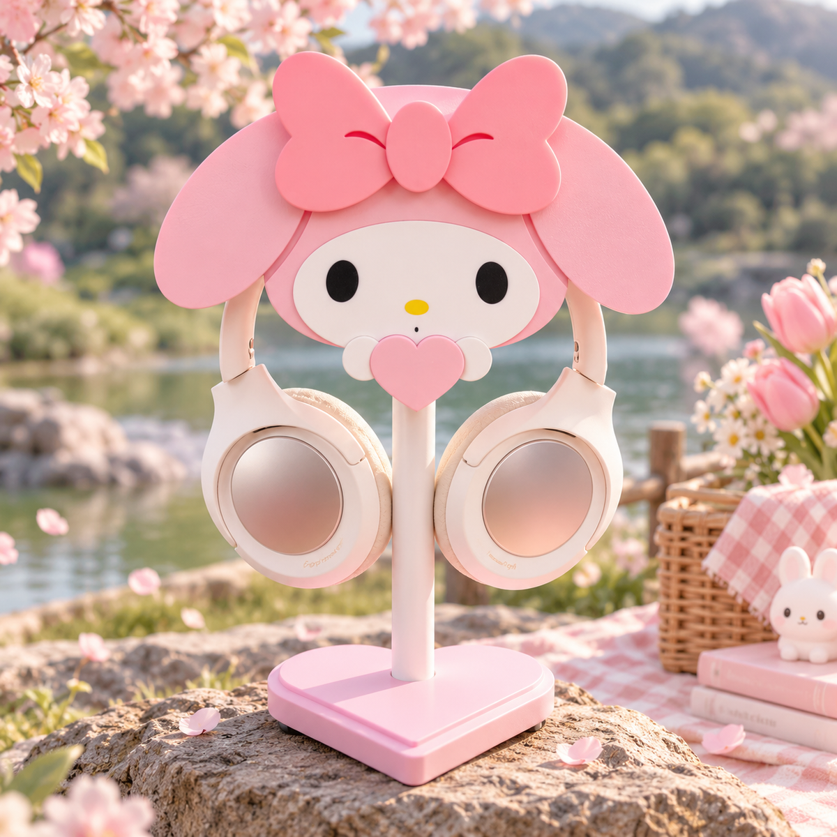 DeskBloom™ Bunny Bow Headset Stand