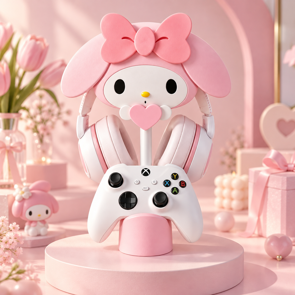 DeskBloom™ Bunny Bow Headset Stand